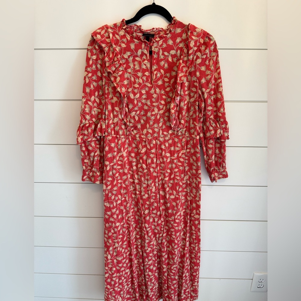 Who What Wear Floral Red Dress S